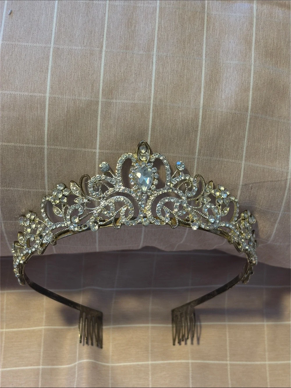 Gold Crystal Rhinestone Tiara Headband